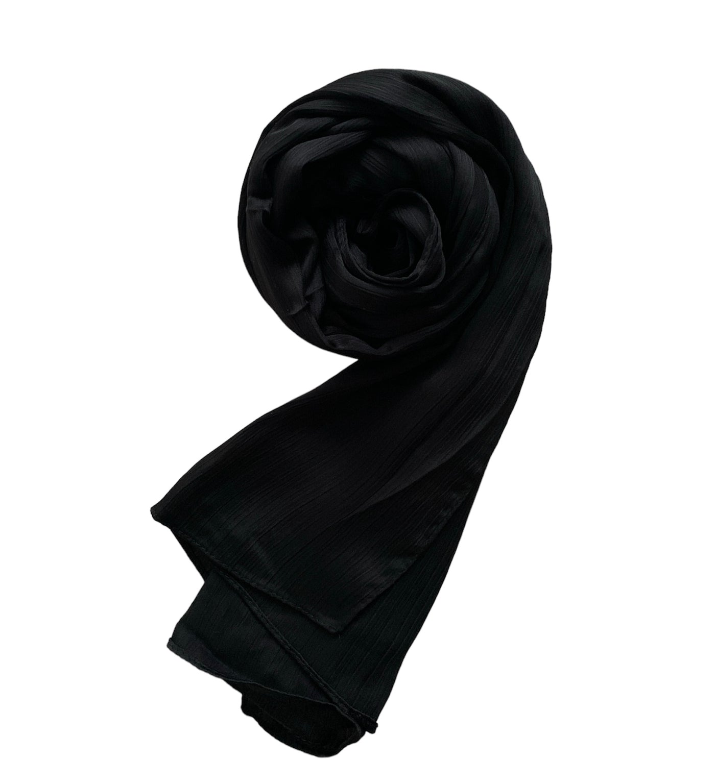 Hijab Satin Plissé - Black